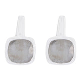 Aria White Solitaire Stud Earrings for Chic Style Rainbow Moonstone White Stud